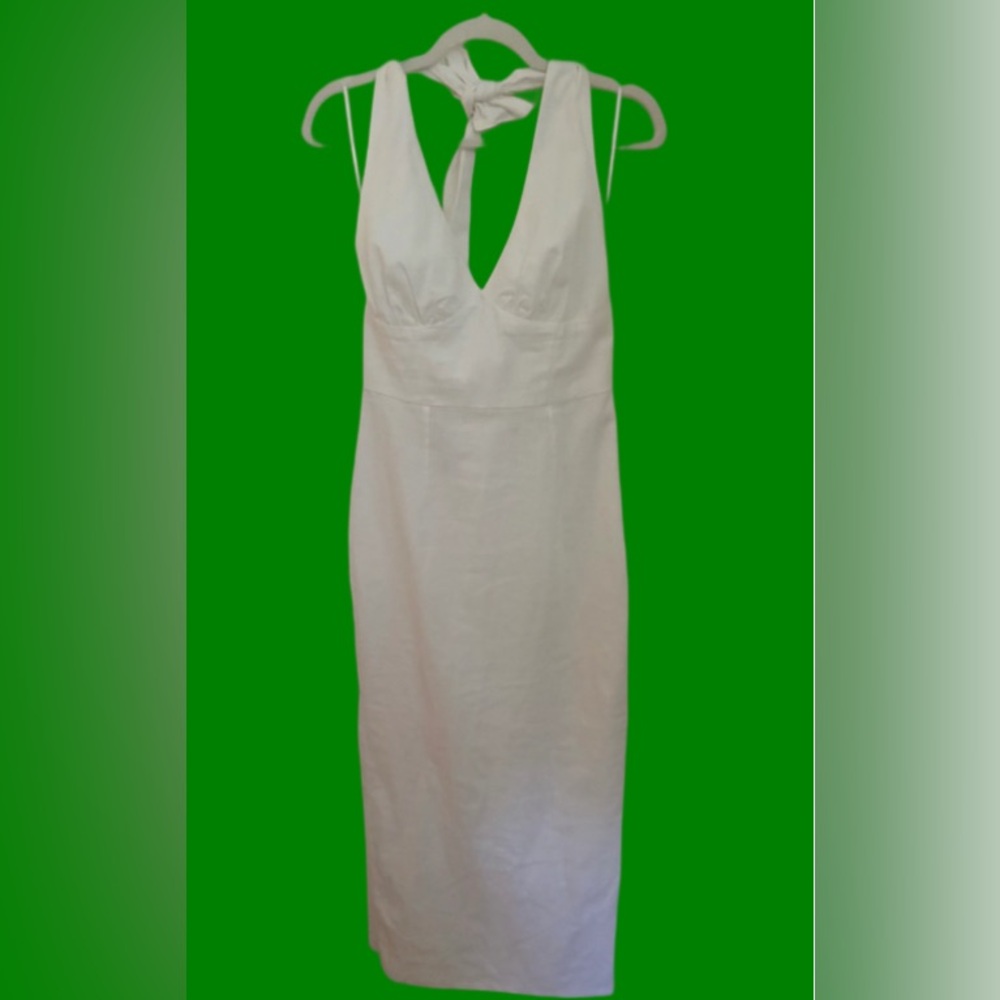 Zara White Midi Halter Dress